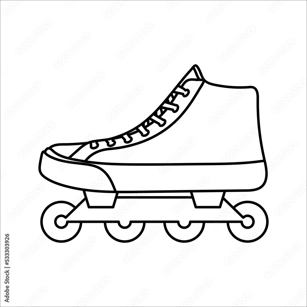 Roller skate line icon symbol. rollerskating element in trendy style. Vector illustration isolated on white background. Roller skate line icon symbol. rollerskating element in trendy style. Vector illustration isolated on white background.