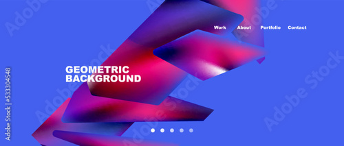 Landing page background template. Abstract geometric shapes composition. Vector illustration for wallpaper, banner, background