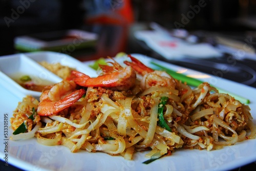 Italian Yummy thai noodles served at dinner meal