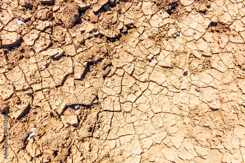 Close-up of dry barren soil photo