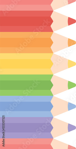 Wallpaper Mural Cute pastel colored pencils border. Flat design illustration. Back to school concept.	 Torontodigital.ca