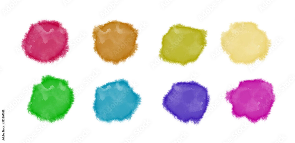 set of watercolor strokes