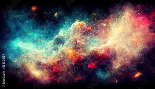 Space nebula, colorful abstract background image. 3d illustration 
