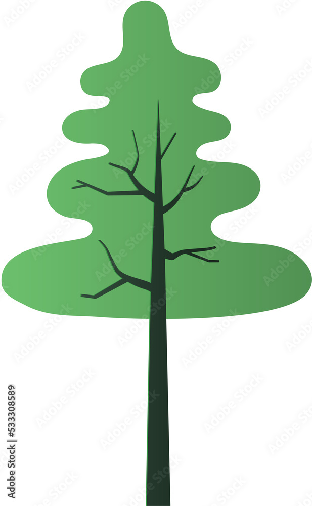 Green tree design element isolated on transparent background. Green tree design element isolated on transparent background.