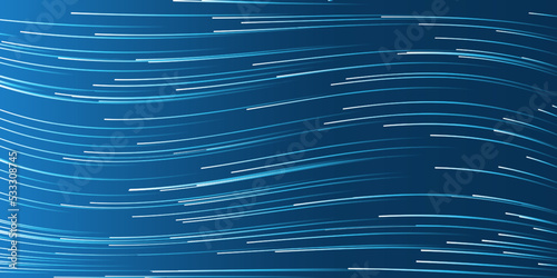 Dark Blue and White Moving, Flowing Stream of Particles in Curving, Wavy Lines - Digitally Generated Futuristic Abstract 3D Geometric Striped Background Design,Generative Art in Editable Vector Format