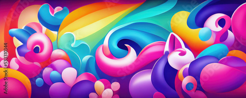 Colorful abstract rainbow birthday party wallpaper background