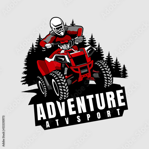 ATV SPORTS ILLUSTRATION DESIGN LOGO ICON VECTOR