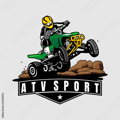 ATV SPORTS ILLUSTRATION DESIGN LOGO ICON VECTOR
