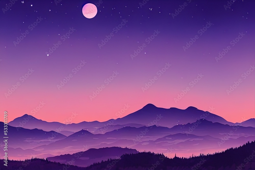 Fototapeta premium Night sky in the mountains