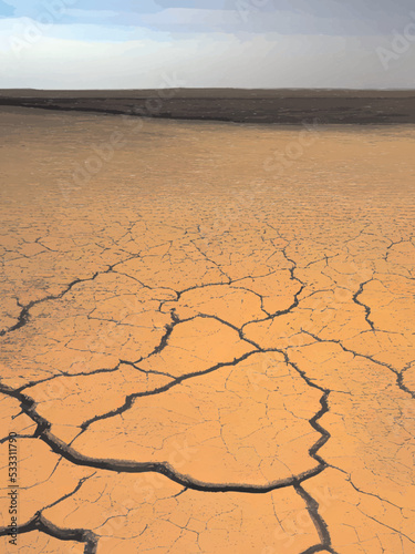 cracked earth in the desert