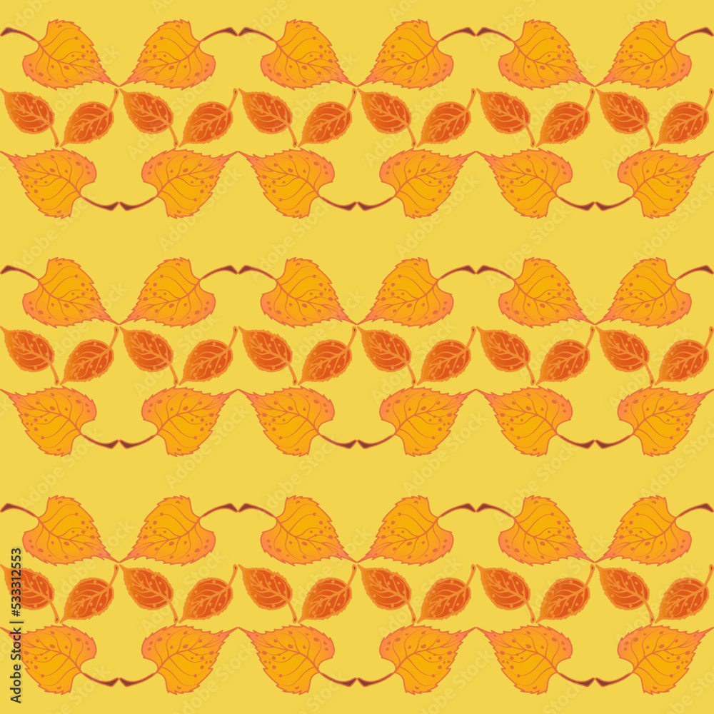 Seamless vector pattern with yellow and orange leaves Seamless vector pattern with yellow and orange leaves