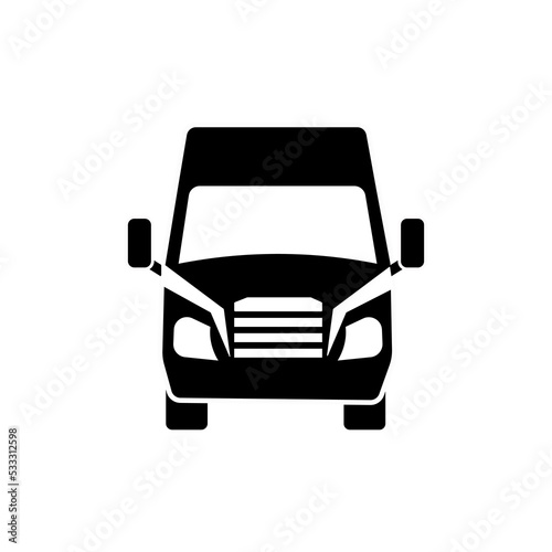 Van front view icon vector on white background, van front view trendy filled icons from Transport collection, van front view vector illustration