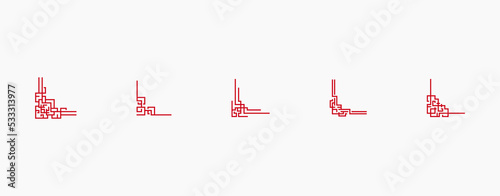 Asian corner set for decoration vector