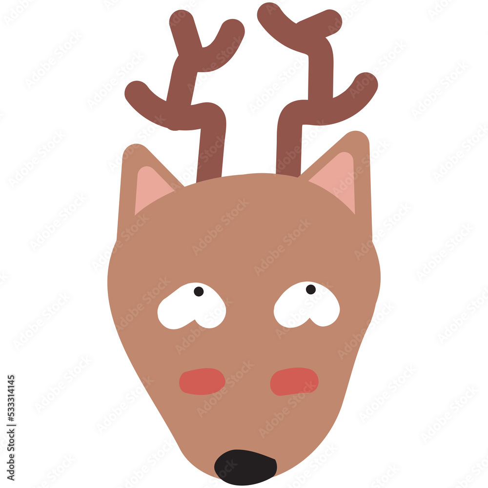 Dear face mood. A present of Glance. Cute Wildlife Animal Character Vector Illustration.