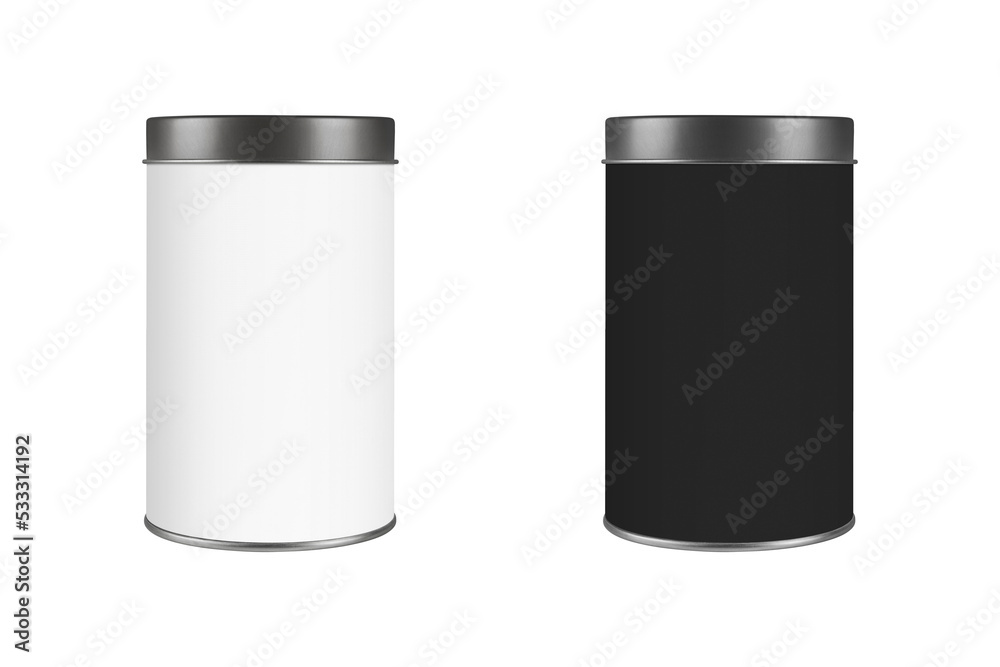 Stock illustrationen 3D Tin Can white and black color product