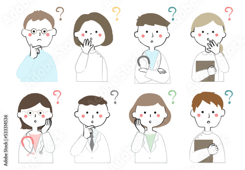 医療従事者のアイコン　疑問　不思議に思う