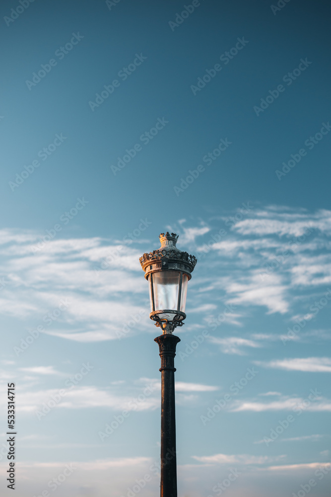 Victorian streetlight against sky