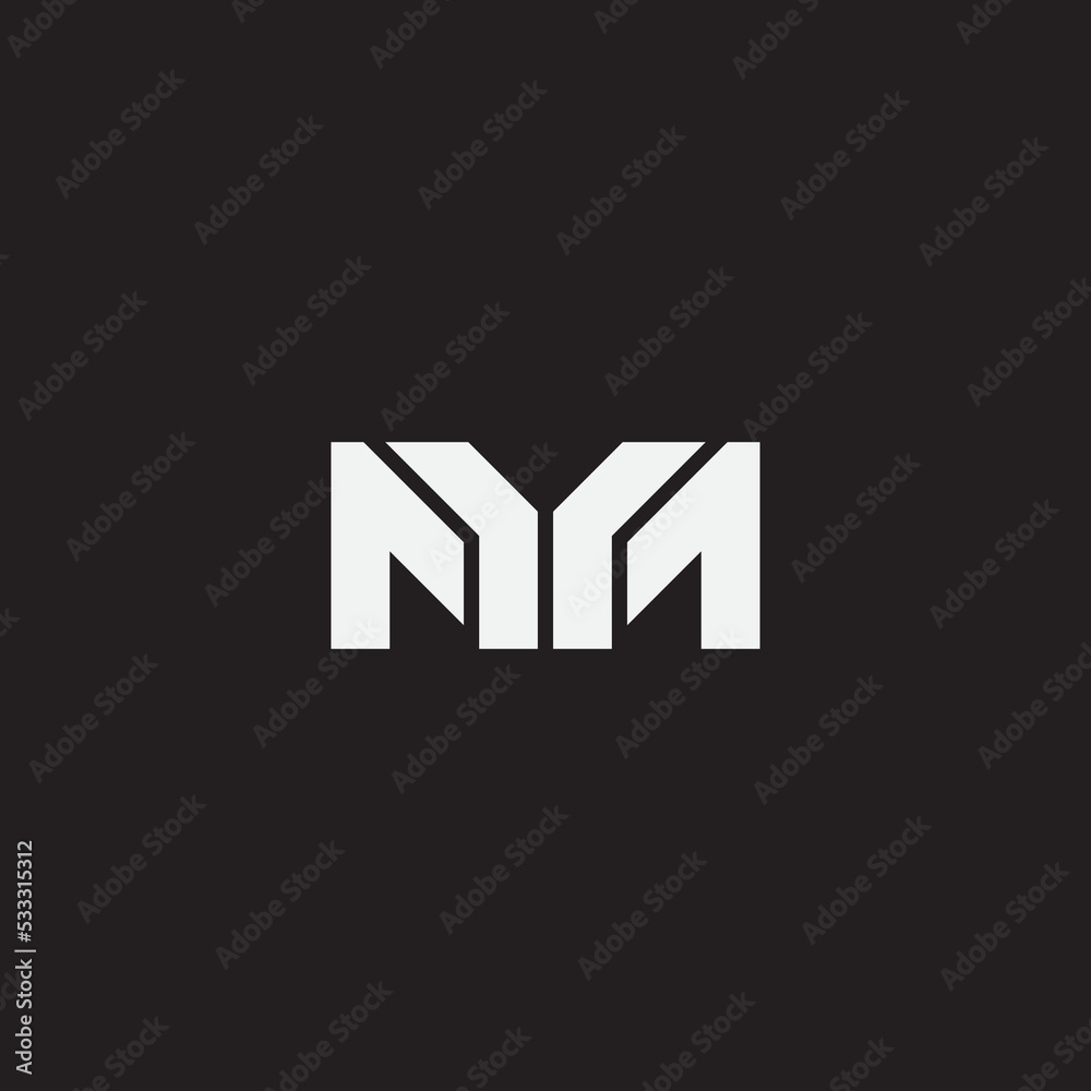 Fototapeta premium YM letter monogram logo design.