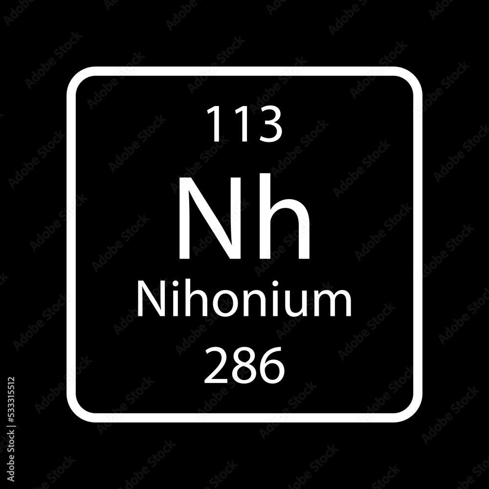 Fototapeta premium Nihonium symbol. Chemical element of the periodic table. Vector illustration.