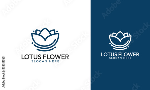 Lotus flower logo design with minimal style