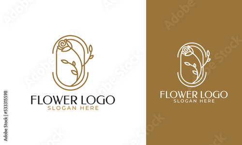Flower logo with minimalist style