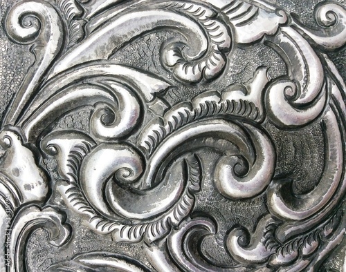 The art and pattern of carving silverware.