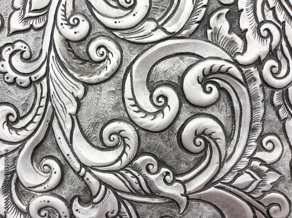 The art and pattern of carving silverware.