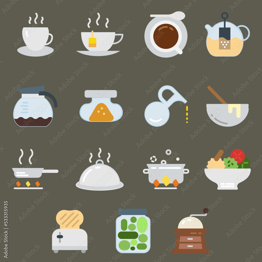 vector illustration cook icon pack