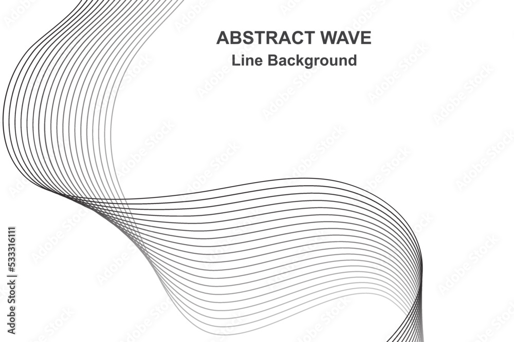 Vecteur Stock Abstract wavy gray lines stream element for design on a ...