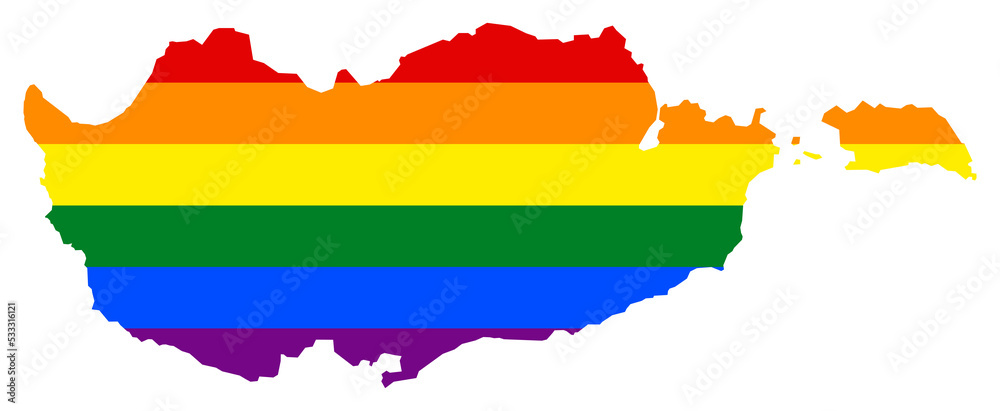 Cyprus map with pride rainbow LGBT flag colors Stock Illustration ...