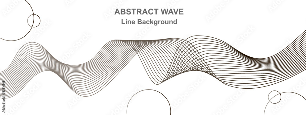 Abstract wavy gray lines stream element for design on a white ...