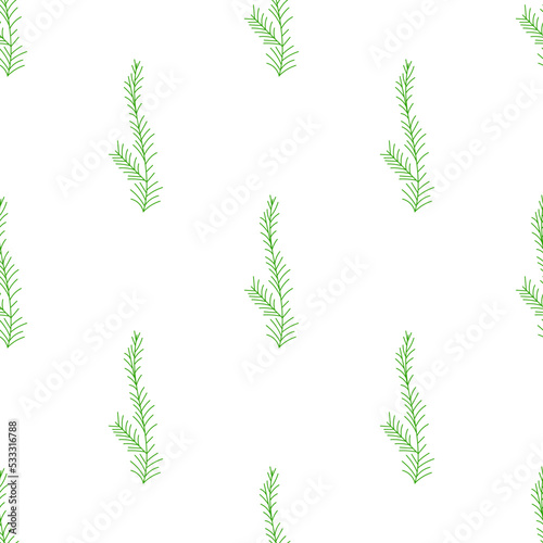 Christmas tree green branches pine cone in seamless pattern background.Vintage Vector. Fir spruce design element for backdrop wallpaper wrap.New year holiday vector
