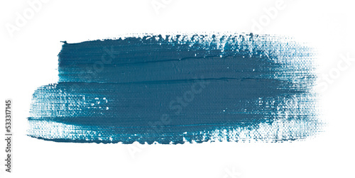 Blue stroke of paint brush isolated.