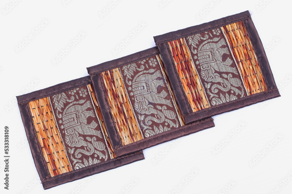 Traditional Thai reed container mat texture. Thai mat, pattern of the mat in local traditional Traditional Thai reed container mat texture. Thai mat, pattern of the mat in local traditional