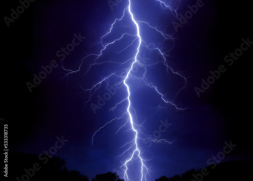 lightning thunder dark blue and white