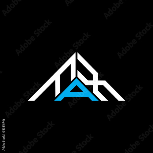 FAX letter logo creative design with vector graphic, FAX simple and modern logo in triangle shape.