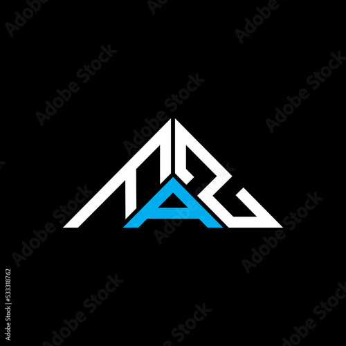 FAZ letter logo creative design with vector graphic, FAZ simple and modern logo in triangle shape.