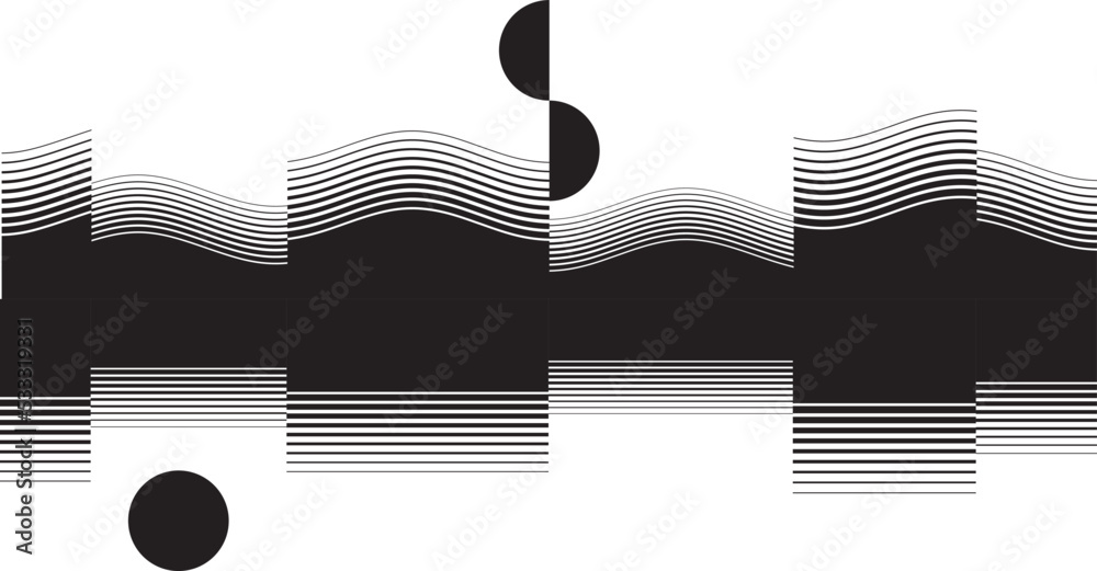 Abstract motion graphic design background . Dot and horizontal lines  . Transition shapes . Movement composition . Vector illustration