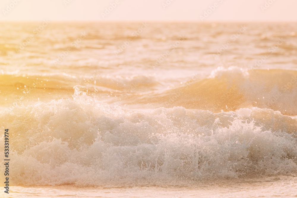 Riplpe sea ocean water surface with small waves. Close up of sea foam from breaking wave. Riplpe sea ocean water surface with small waves. Close up of sea foam from breaking wave.