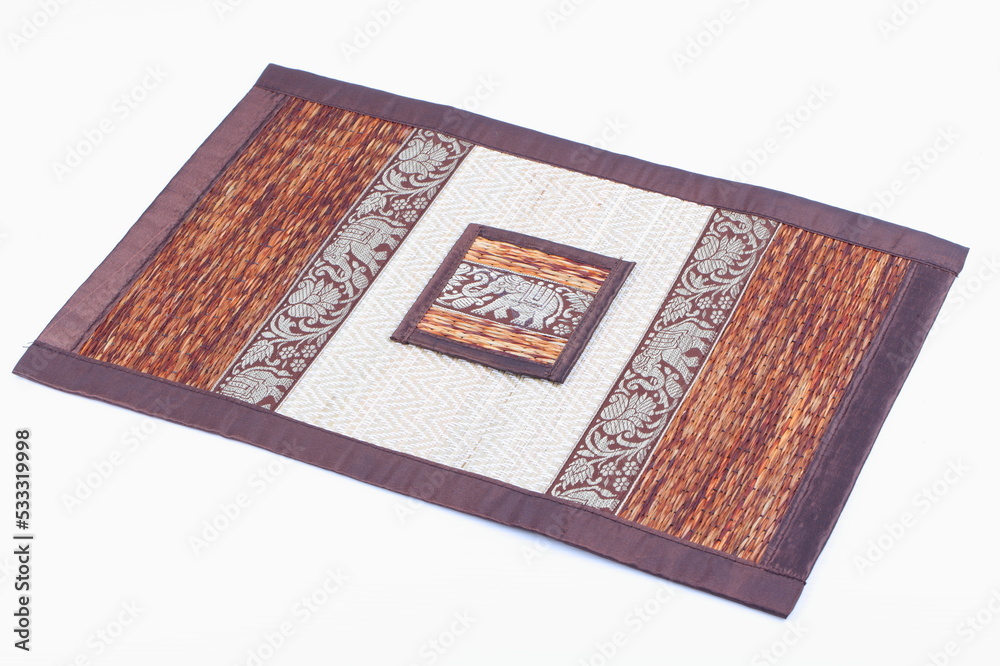 Traditional Thai reed container mat texture. Thai mat, pattern of the mat in local traditional Traditional Thai reed container mat texture. Thai mat, pattern of the mat in local traditional