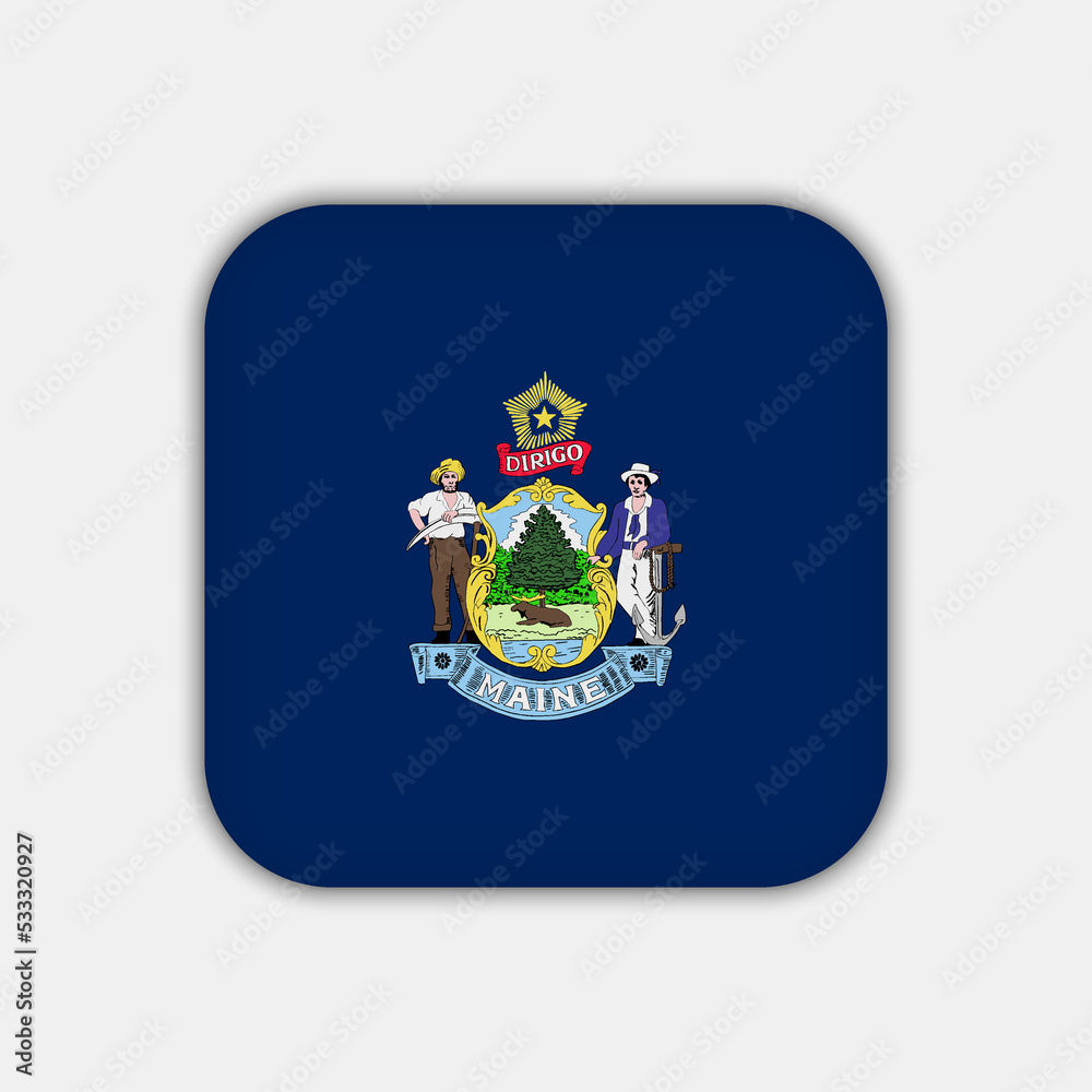 Maine state flag. Vector illustration. Maine state flag. Vector illustration.