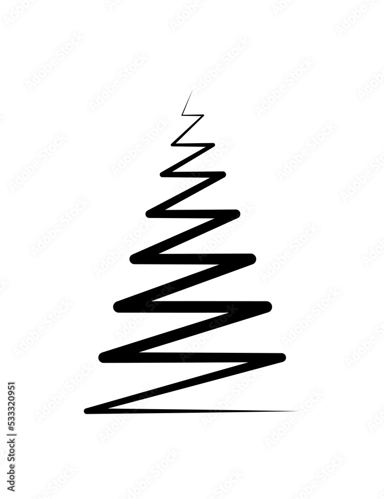 Black flat Christmas tree decoration, simple flat decorative illustration. PNG with transparent background Black flat Christmas tree decoration, simple flat decorative illustration. PNG with transparent background