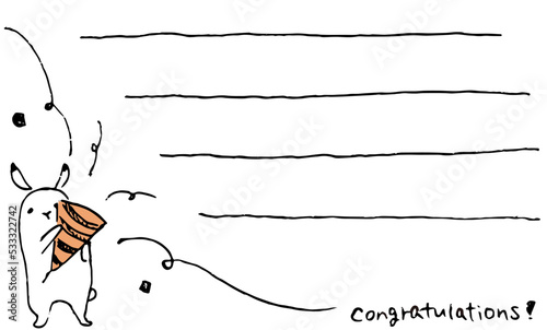 クラッカーを鳴らすうさぎ