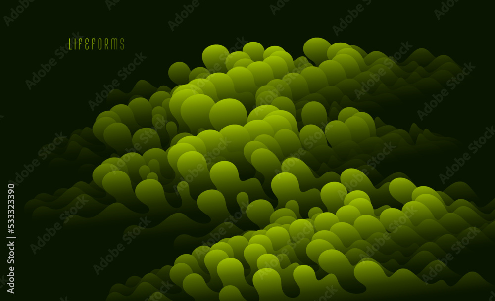 Αυτοκόλλητο Gradient bio life form fluid vector abstract shape, 3D color abstract background in modern trendy style, dynamic design element in motion
