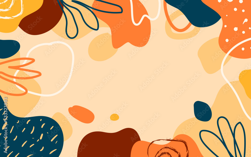 Hand drawn aesthetic abstract doodle background