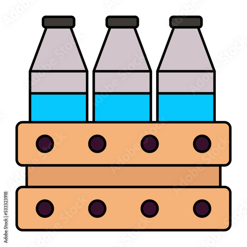 Pintie crates Concept, Dairy Farm Supplies vector color icon design, Farm and Gardening symbol, villagers life Sign, countryside and Livestock stock illustration
