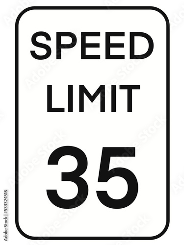 Transparent Road Sign Speed Limit 35