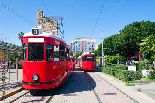 Nostalgic tram, Antalya Kaleici.