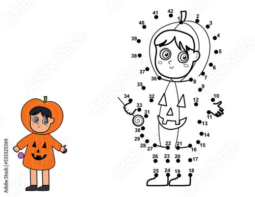 Принти на полотні Dot to dot game for kids