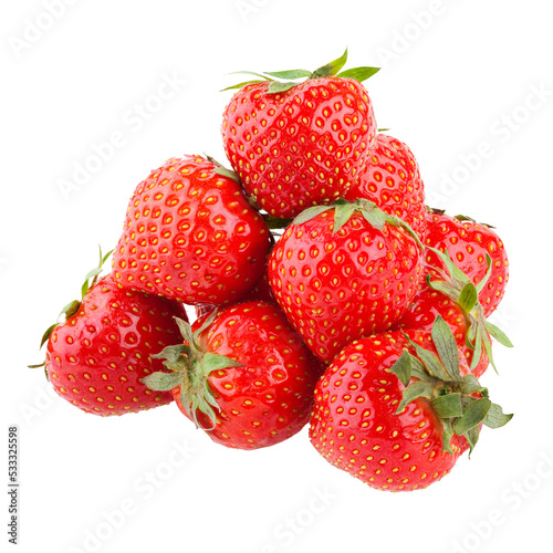 Strawberries isolated on transparent background